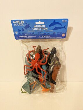 Wild Republic Aquatic Collection Activity Set of 11 New In Bag Sea Creatures NEW